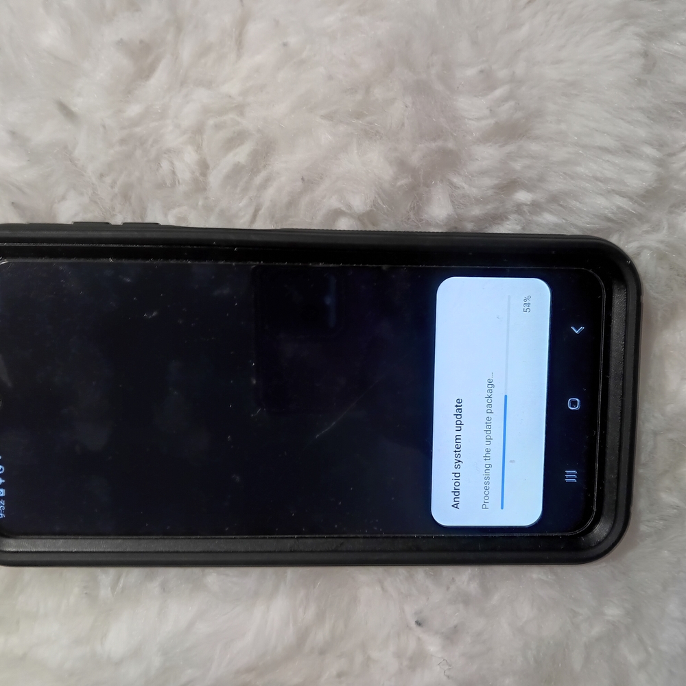 Black Smartphone with Protective Case